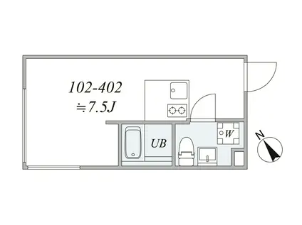 TRIAS547(1DK/1階)の間取り写真