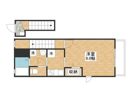 ウエストヴィレッジ(1K/2階)の間取り写真