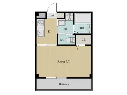 ピース・ルーチェ(1K/2階)の間取り写真