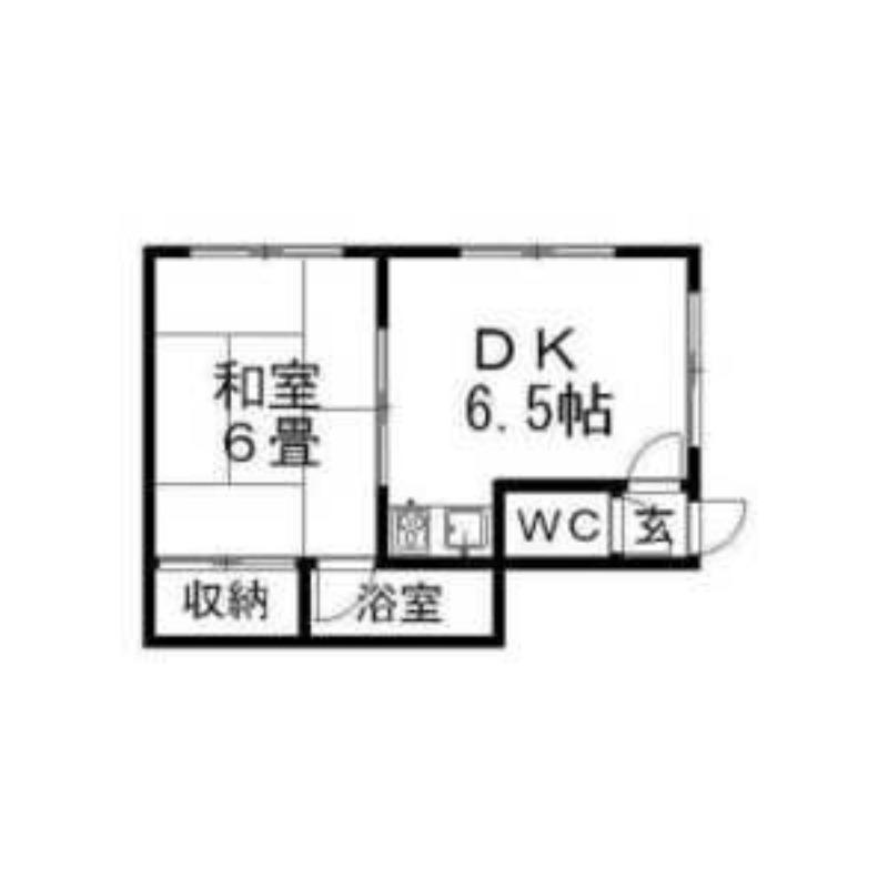 千寿マンション(1DK/1階)の間取り写真