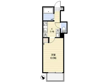 サザンフロント常盤台(1K/1階)の間取り写真