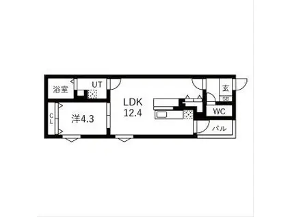 BC生駒C(1LDK/2階)の間取り写真