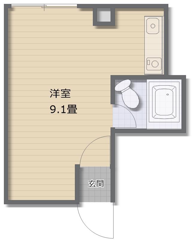 ハイツサンドリーム(ワンルーム/3階)の間取り写真