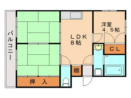 サンライズ幸袋(3DK/4階)の間取り写真