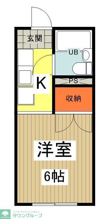 セントラルコーポS館(1K/2階)の間取り写真
