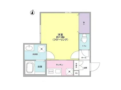 ヴィクトワール奥沢(1K/1階)の間取り写真