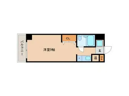 BONNE出屋敷(1K/4階)の間取り写真