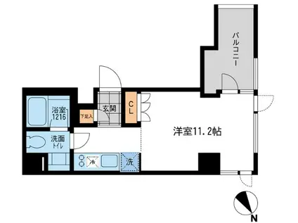 アーデン五反田(ワンルーム/8階)の間取り写真