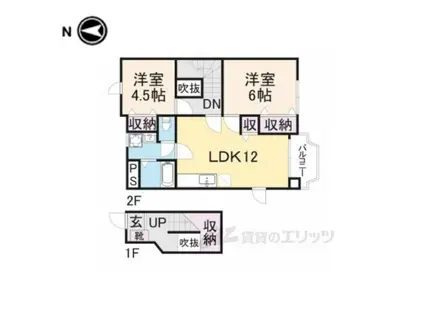 レスポワールB(2LDK/2階)の間取り写真