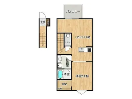 GROOM泗水(1LDK/2階)の間取り写真