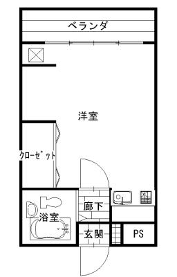リヴェールビル(ワンルーム/3階)の間取り写真