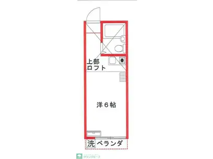 ドミシール江古田(ワンルーム/2階)の間取り写真