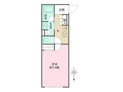 アトリオフラッツ自由が丘イースト(1K/2階)の間取り写真