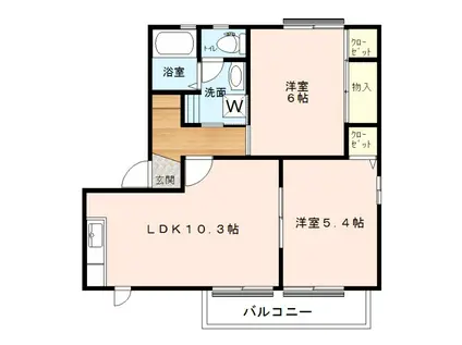 ハピネス21(2LDK/1階)の間取り写真