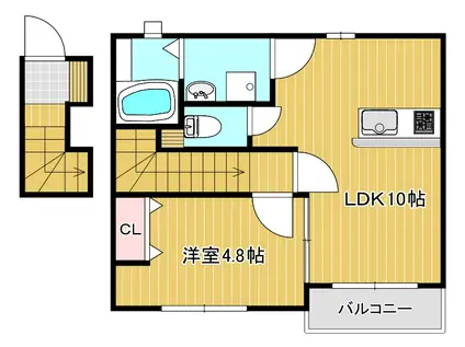 アマン・タツ(1LDK/2階)の間取り写真