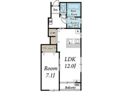 M`Sコート A(1LDK/1階)の間取り写真