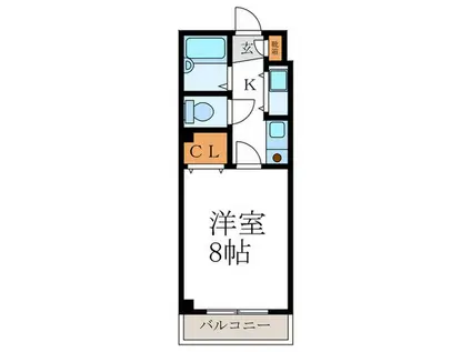 グランデ御池(1K/4階)の間取り写真