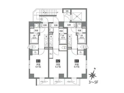 FIRST RESIDENCE 西日暮里(1K/2階)の間取り写真