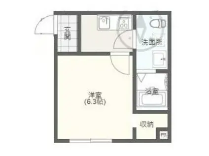 GRACIA SAKAE(1K/1階)の間取り写真