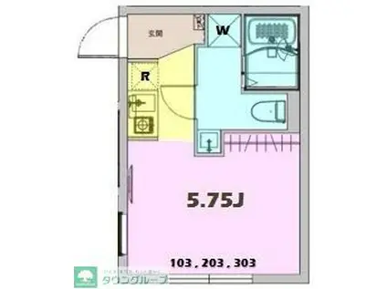 JAGA五反野(ワンルーム/2階)の間取り写真