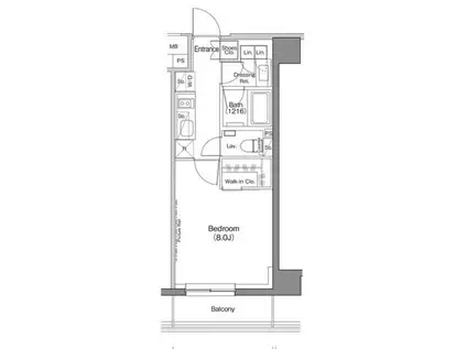 ザ・パークハビオ神楽坂香月(1K/4階)の間取り写真