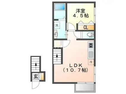 仮東村山市本町PJ(1LDK/2階)の間取り写真