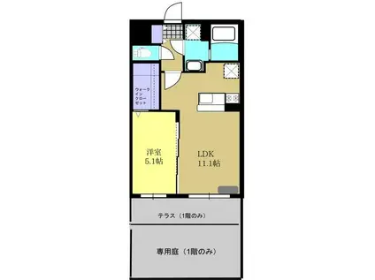 Y&M SAKURAIII(1LDK/1階)の間取り写真