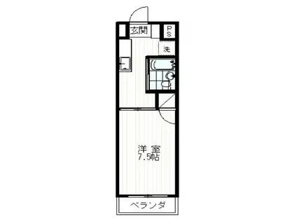 スギヤママンションII(1K/3階)の間取り写真