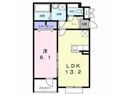 ヒカルサ岸和田畑町(1LDK/3階)の間取り写真