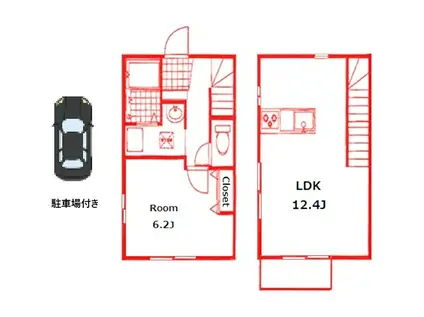 テラスHOT(1LDK/1階)の間取り写真