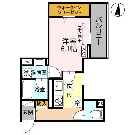メゾン ド グレイス(1K/1階)の間取り写真