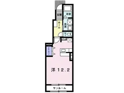 オーヴ 幸 (ワンルーム/1階)の間取り写真