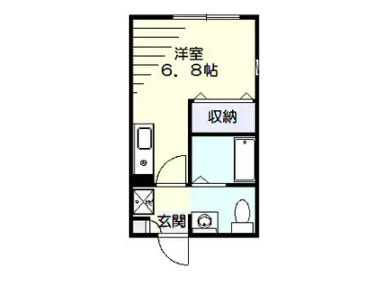 ハーミットクラブハウス山手鷺山(ワンルーム/2階)の間取り写真