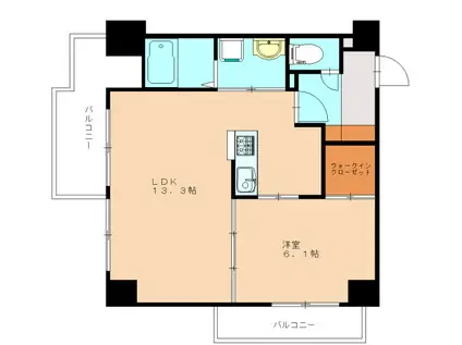 アルファビル(1LDK/7階)の間取り写真