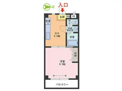 ジュネス光陽(1DK/3階)の間取り写真