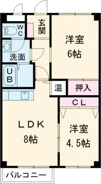 メゾン・ド・K(2DK/5階)の間取り写真