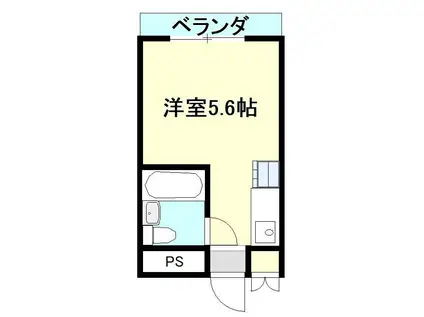 マンション槻(ワンルーム/5階)の間取り写真