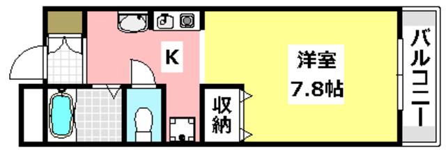 ドマーニ(ワンルーム/1階)の間取り写真