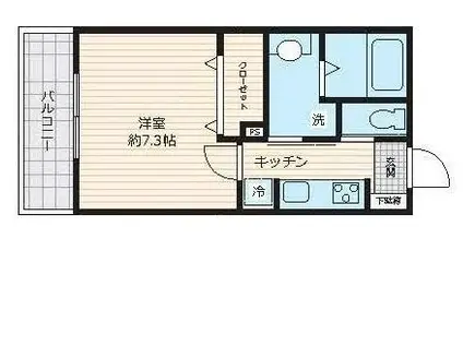 飛馬人館(1K/2階)の間取り写真