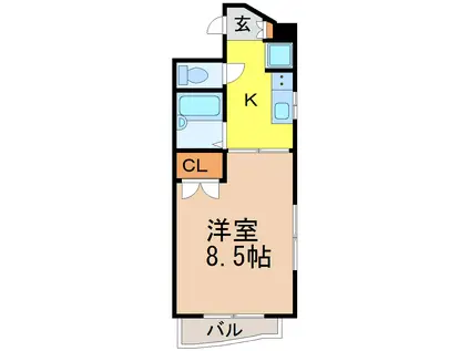 サンライズ松本(1K/3階)の間取り写真