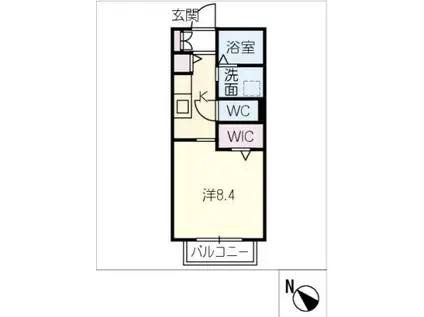 APLUSIOR 別名(1K/1階)の間取り写真