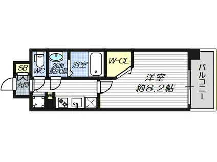 ミラージュパレス ロータスライフ(1K/7階)の間取り写真