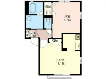 プラネットフラット野比(1LDK/1階)の間取り写真