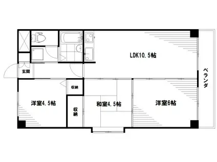 ヴィ・ラージュ梅園(3LDK/3階)の間取り写真