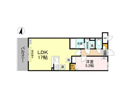 GRACE ATAGO(1LDK/1階)の間取り写真