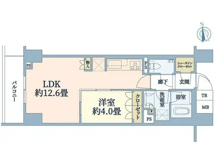 ブリリア文京江戸川橋(1LDK/3階)の間取り写真