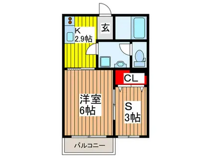 カーサ・フェリーチェ(1SK/2階)の間取り写真