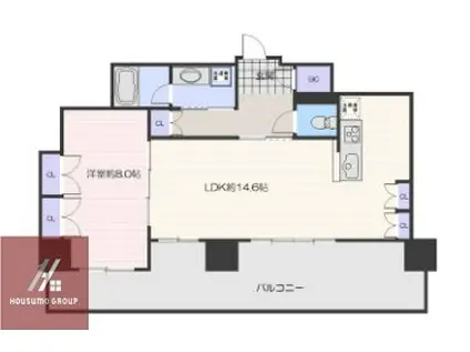 ザ・ファインタワー梅田豊崎(1LDK/11階)の間取り写真