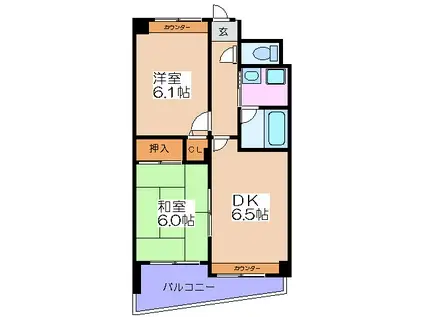 シティレジデンス福島X(2DK/5階)の間取り写真