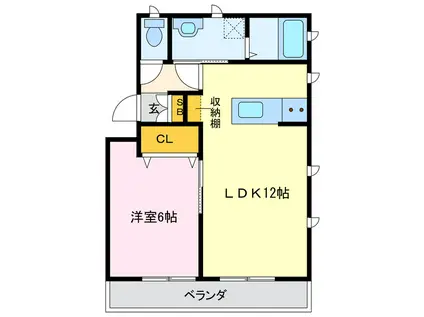 TSUBAKIーSO(1LDK/3階)の間取り写真